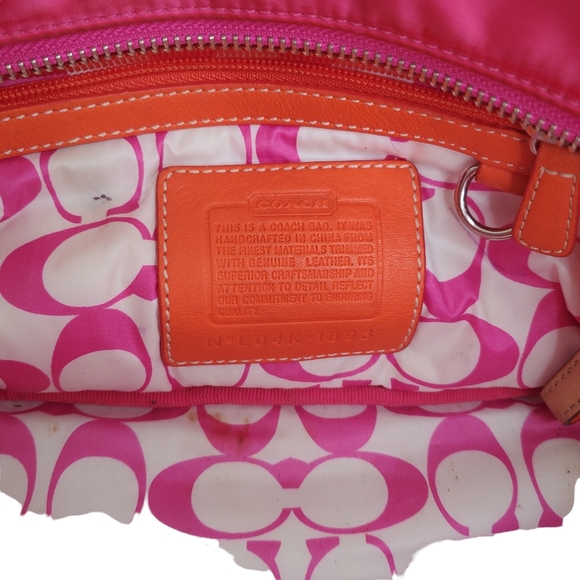 COACH Hamptons Mini Weekender Tote Pink Satin Bag - Picture 15 of 15